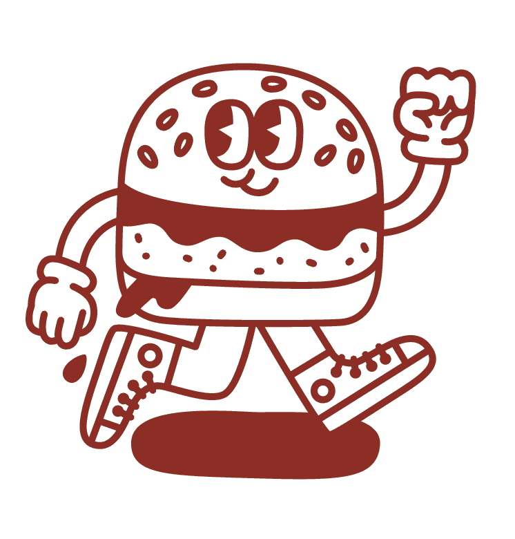 Uncle Philly-mascotte: een lachende burger die wandelt